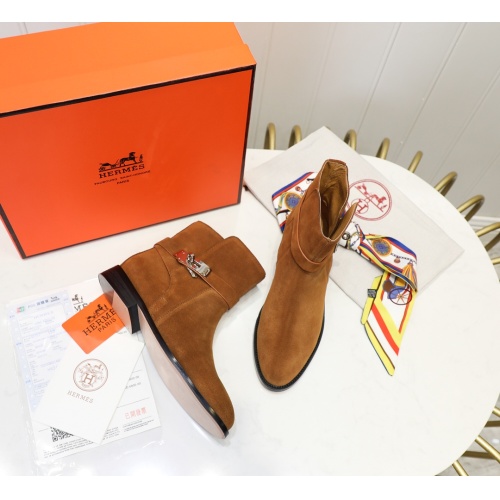 Cheap Hermes Boots For Women #1244834 Replica Wholesale [$98.00 USD] [ITEM#1244834] on Replica Hermes Boots