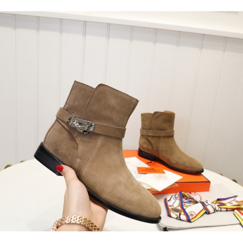 Cheap Hermes Boots For Women #1244837 Replica Wholesale [$98.00 USD] [ITEM#1244837] on Replica Hermes Boots