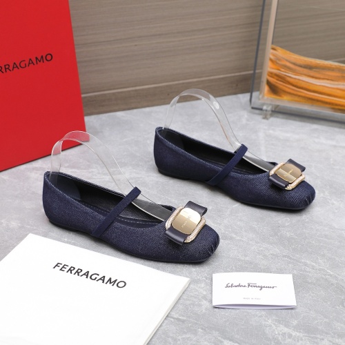 Cheap Salvatore Ferragamo Flat Shoes For Women #1245293 Replica Wholesale [$108.00 USD] [ITEM#1245293] on Replica Salvatore Ferragamo Flat Shoes