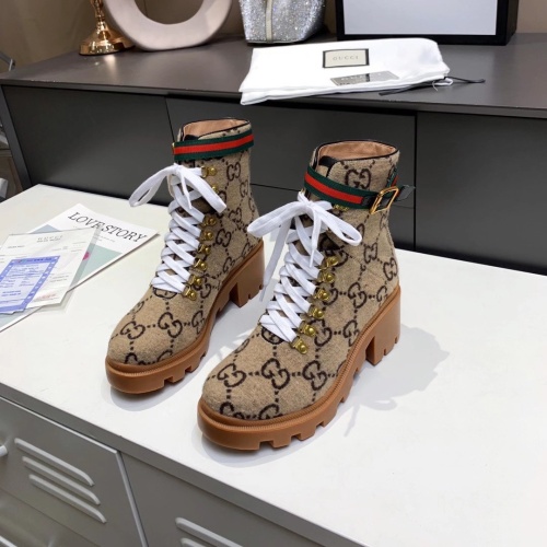 Cheap Gucci Boots For Women #1245454 Replica Wholesale [$98.00 USD] [ITEM#1245454] on Replica Gucci Boots