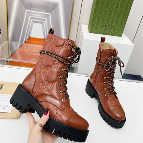 Cheap Gucci Boots For Women #1245466 Replica Wholesale [$118.00 USD] [ITEM#1245466] on Replica Gucci Boots