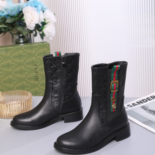 Cheap Gucci Boots For Women #1245497 Replica Wholesale [$100.00 USD] [ITEM#1245497] on Replica Gucci Boots