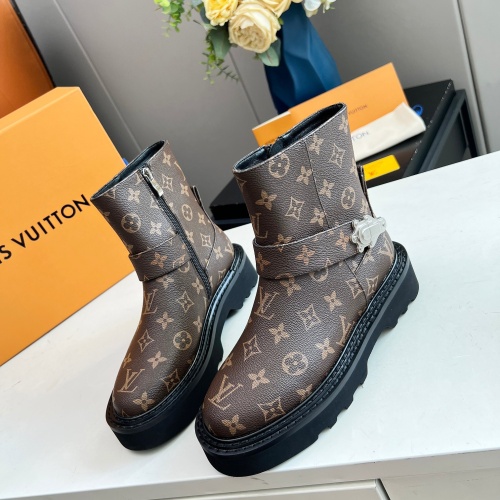 Cheap Louis Vuitton Boots For Women #1245557 Replica Wholesale [$102.00 USD] [ITEM#1245557] on Replica Louis Vuitton Boots