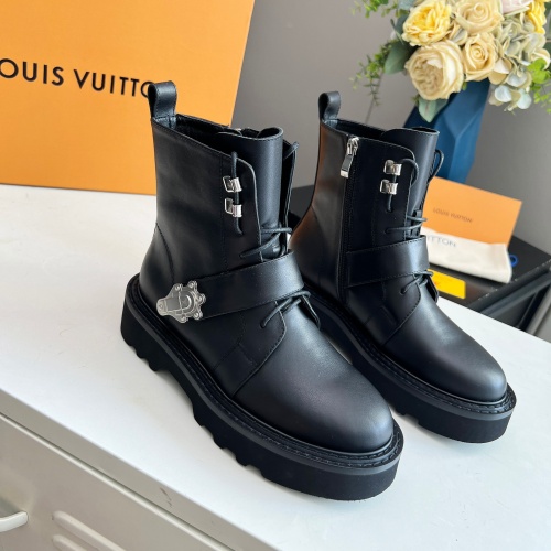 Cheap Louis Vuitton Boots For Women #1245558 Replica Wholesale [$102.00 USD] [ITEM#1245558] on Replica Louis Vuitton Boots