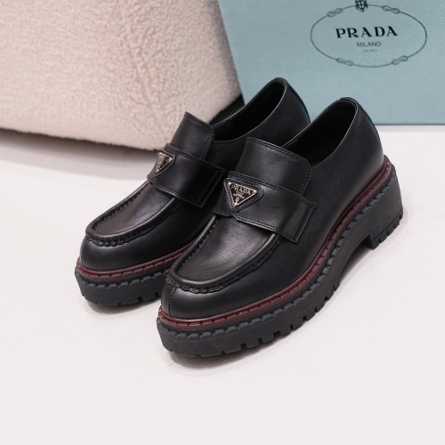 Cheap Prada Leather Shoes For Women #1245569 Replica Wholesale [$100.00 USD] [ITEM#1245569] on Replica Prada Leather Shoes