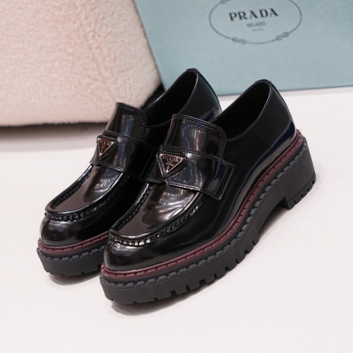 Cheap Prada Leather Shoes For Women #1245570 Replica Wholesale [$100.00 USD] [ITEM#1245570] on Replica Prada Leather Shoes