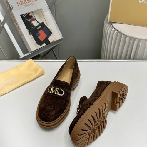 Cheap Michael Kors Leather Shoes For Women #1245583 Replica Wholesale [$96.00 USD] [ITEM#1245583] on Replica Michael Kors Leather Shoes