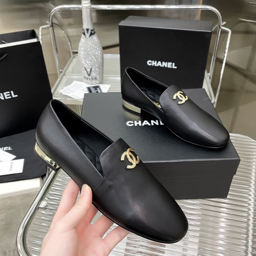 Cheap Chanel Leather Shoes For Women #1245840 Replica Wholesale [$102.00 USD] [ITEM#1245840] on Replica Chanel Leather Shoes