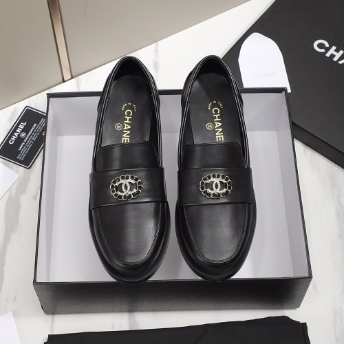 Cheap Chanel Leather Shoes For Women #1245875 Replica Wholesale [$96.00 USD] [ITEM#1245875] on Replica Chanel Leather Shoes