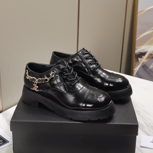 Cheap Chanel Leather Shoes For Women #1245882 Replica Wholesale [$102.00 USD] [ITEM#1245882] on Replica Chanel Leather Shoes