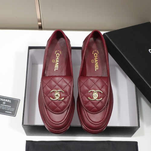 Cheap Chanel Leather Shoes For Women #1245885 Replica Wholesale [$92.00 USD] [ITEM#1245885] on Replica Chanel Leather Shoes