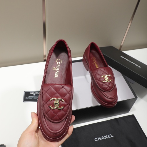 Cheap Chanel Leather Shoes For Women #1245885 Replica Wholesale [$92.00 USD] [ITEM#1245885] on Replica Chanel Leather Shoes