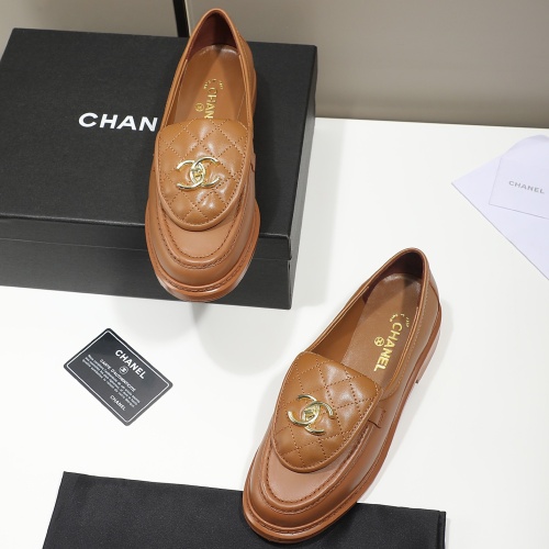 Cheap Chanel Leather Shoes For Women #1245889 Replica Wholesale [$92.00 USD] [ITEM#1245889] on Replica Chanel Leather Shoes