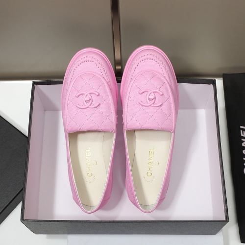 Cheap Chanel Leather Shoes For Women #1245890 Replica Wholesale [$92.00 USD] [ITEM#1245890] on Replica Chanel Leather Shoes