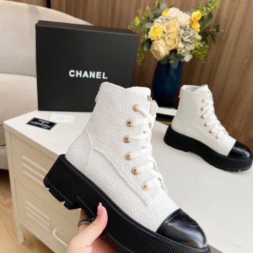 Cheap Chanel Boots For Women #1245897 Replica Wholesale [$105.00 USD] [ITEM#1245897] on Replica Chanel Boots