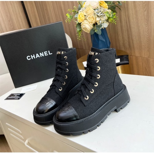 Cheap Chanel Boots For Women #1245901 Replica Wholesale [$105.00 USD] [ITEM#1245901] on Replica Chanel Boots