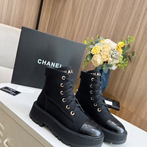 Cheap Chanel Boots For Women #1245901 Replica Wholesale [$105.00 USD] [ITEM#1245901] on Replica Chanel Boots