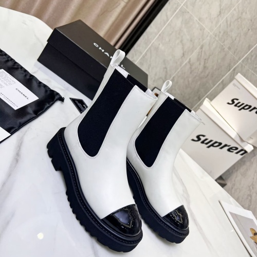 Cheap Chanel Boots For Women #1245909 Replica Wholesale [$105.00 USD] [ITEM#1245909] on Replica Chanel Boots