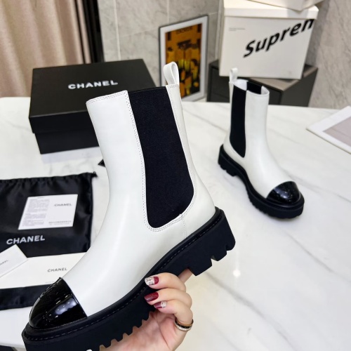 Cheap Chanel Boots For Women #1245909 Replica Wholesale [$105.00 USD] [ITEM#1245909] on Replica Chanel Boots