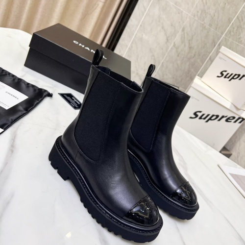 Cheap Chanel Boots For Women #1245910 Replica Wholesale [$105.00 USD] [ITEM#1245910] on Replica Chanel Boots