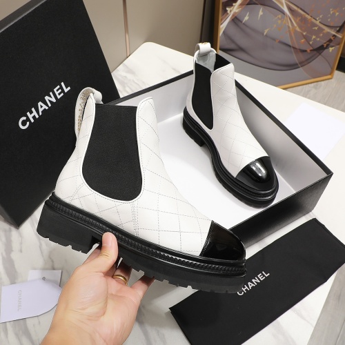 Cheap Chanel Boots For Women #1245913 Replica Wholesale [$112.00 USD] [ITEM#1245913] on Replica Chanel Boots