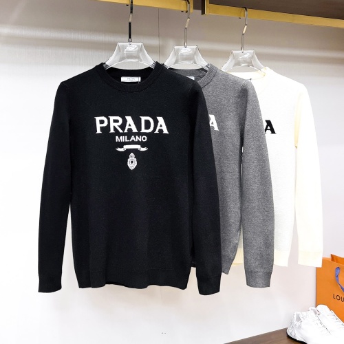 Cheap Prada Sweater Long Sleeved For Men #1246244 Replica Wholesale [$72.00 USD] [ITEM#1246244] on Replica Prada Sweater