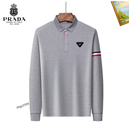 Cheap Prada T-Shirts Long Sleeved For Men #1247055 Replica Wholesale [$40.00 USD] [ITEM#1247055] on Replica Prada T-Shirts