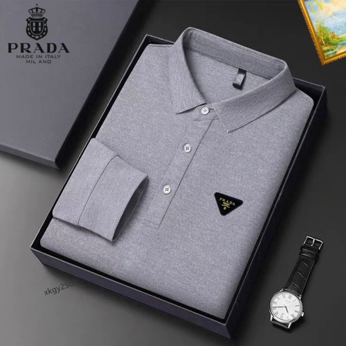 Cheap Prada T-Shirts Long Sleeved For Men #1247055 Replica Wholesale [$40.00 USD] [ITEM#1247055] on Replica Prada T-Shirts