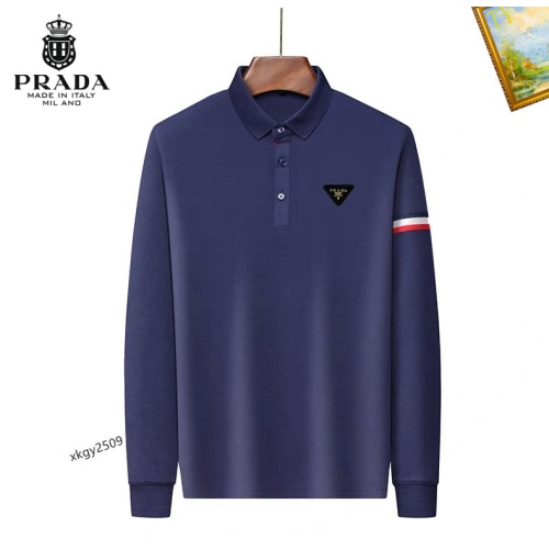 Cheap Prada T-Shirts Long Sleeved For Men #1247057 Replica Wholesale [$40.00 USD] [ITEM#1247057] on Replica Prada T-Shirts