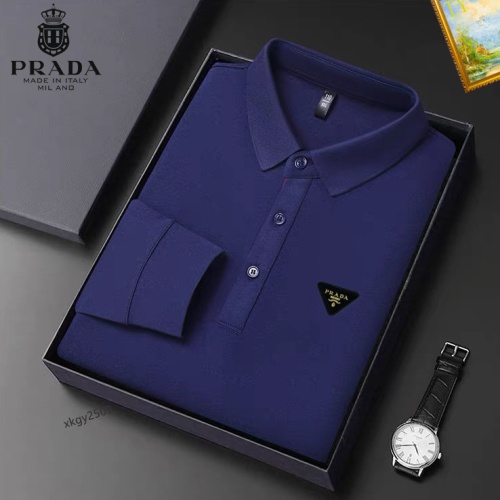 Cheap Prada T-Shirts Long Sleeved For Men #1247057 Replica Wholesale [$40.00 USD] [ITEM#1247057] on Replica Prada T-Shirts