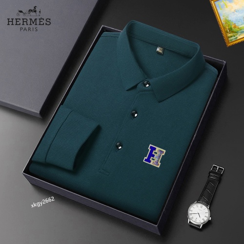 Cheap Hermes T-Shirts Long Sleeved For Men #1247101 Replica Wholesale [$40.00 USD] [ITEM#1247101] on Replica Hermes T-Shirts