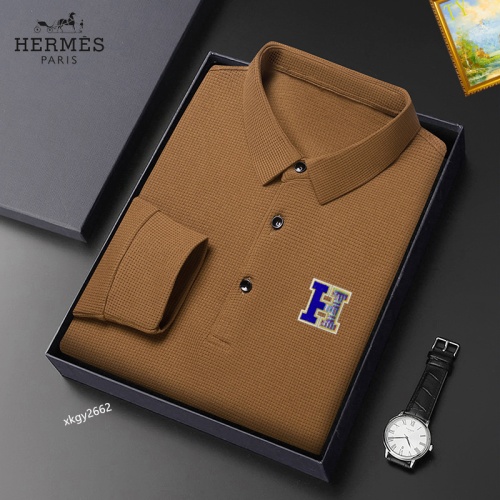 Cheap Hermes T-Shirts Long Sleeved For Men #1247105 Replica Wholesale [$40.00 USD] [ITEM#1247105] on Replica Hermes T-Shirts