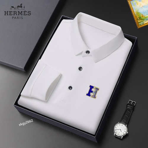 Cheap Hermes T-Shirts Long Sleeved For Men #1247107 Replica Wholesale [$40.00 USD] [ITEM#1247107] on Replica 