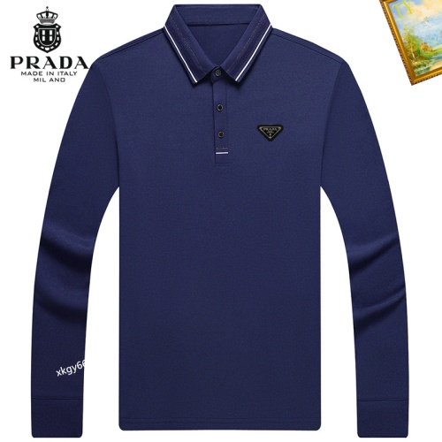 Cheap Prada T-Shirts Long Sleeved For Men #1247108 Replica Wholesale [$40.00 USD] [ITEM#1247108] on Replica Prada T-Shirts