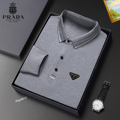 Cheap Prada T-Shirts Long Sleeved For Men #1247116 Replica Wholesale [$40.00 USD] [ITEM#1247116] on Replica Prada T-Shirts