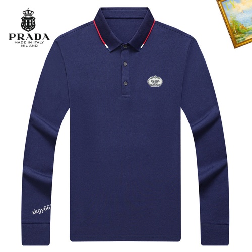 Cheap Prada T-Shirts Long Sleeved For Men #1247146 Replica Wholesale [$40.00 USD] [ITEM#1247146] on Replica Prada T-Shirts