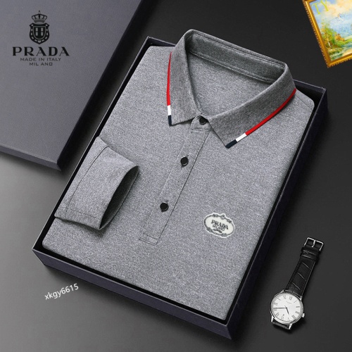 Cheap Prada T-Shirts Long Sleeved For Men #1247150 Replica Wholesale [$40.00 USD] [ITEM#1247150] on Replica Prada T-Shirts