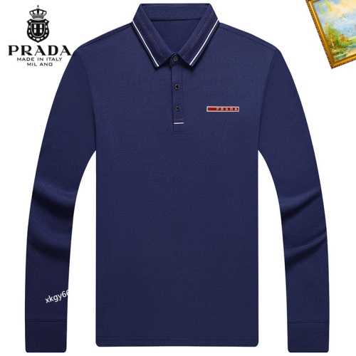 Cheap Prada T-Shirts Long Sleeved For Men #1247163 Replica Wholesale [$40.00 USD] [ITEM#1247163] on Replica Prada T-Shirts