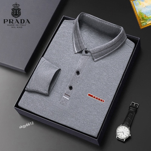 Cheap Prada T-Shirts Long Sleeved For Men #1247167 Replica Wholesale [$40.00 USD] [ITEM#1247167] on Replica Prada T-Shirts