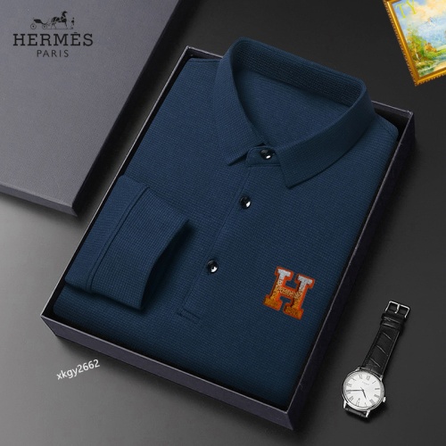 Cheap Hermes T-Shirts Long Sleeved For Men #1247170 Replica Wholesale [$40.00 USD] [ITEM#1247170] on Replica Hermes T-Shirts