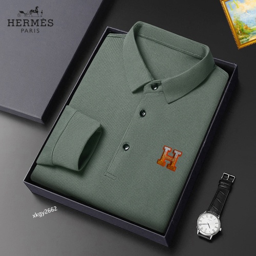 Cheap Hermes T-Shirts Long Sleeved For Men #1247172 Replica Wholesale [$40.00 USD] [ITEM#1247172] on Replica Hermes T-Shirts