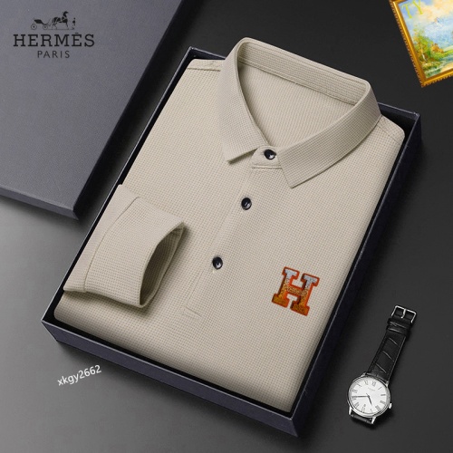 Cheap Hermes T-Shirts Long Sleeved For Men #1247176 Replica Wholesale [$40.00 USD] [ITEM#1247176] on Replica Hermes T-Shirts