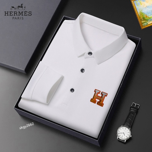 Cheap Hermes T-Shirts Long Sleeved For Men #1247177 Replica Wholesale [$40.00 USD] [ITEM#1247177] on Replica Hermes T-Shirts