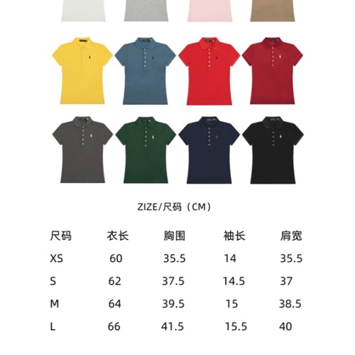 Cheap Ralph Lauren Polo T-Shirts Short Sleeved For Women #1247601 Replica Wholesale [$38.00 USD] [ITEM#1247601] on Replica Ralph Lauren Polo T-Shirts