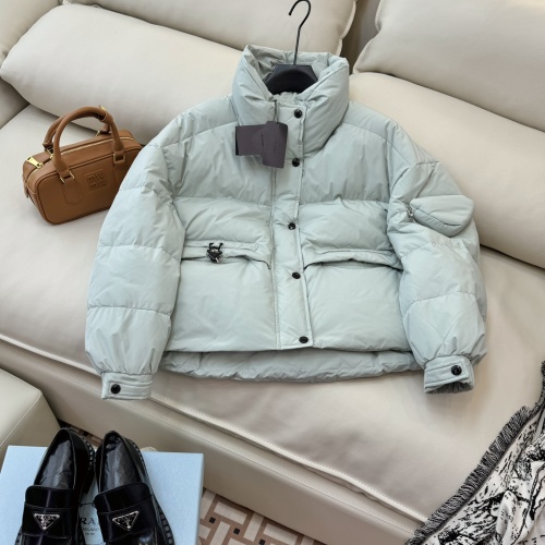 Cheap Prada Down Feather Coat Long Sleeved For Women #1247751 Replica Wholesale [$220.00 USD] [ITEM#1247751] on Replica Prada Down Feather Coat