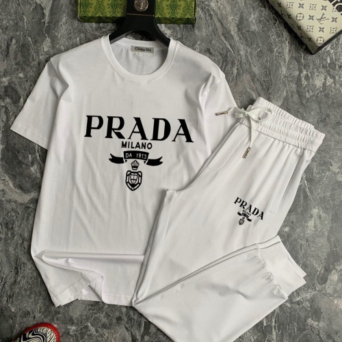 Cheap Prada Tracksuits Short Sleeved For Men #1249645 Replica Wholesale [$64.00 USD] [ITEM#1249645] on Replica Prada Tracksuits