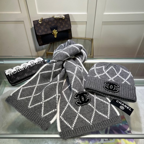 Cheap Chanel Caps #1250861 Replica Wholesale [$48.00 USD] [ITEM#1250861] on Replica Chanel Hat and Scarf and Glove Set