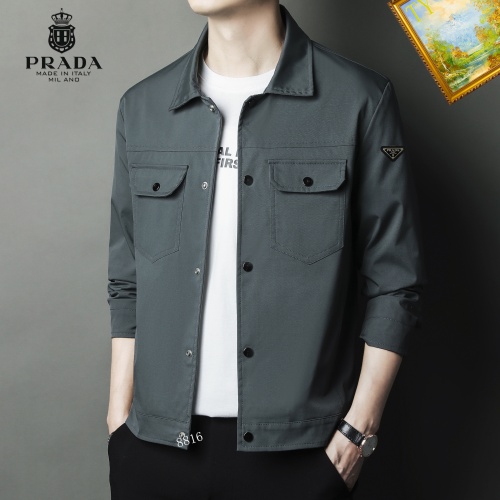 Cheap Prada Jackets Long Sleeved For Men #1254326 Replica Wholesale [$60.00 USD] [ITEM#1254326] on Replica Prada Jackets