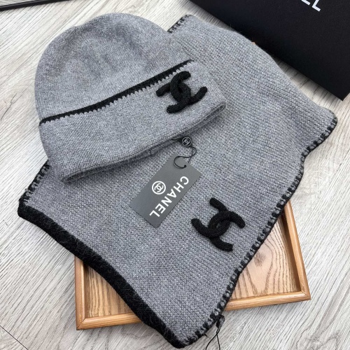 Cheap Chanel Hat and Scarf Set #1255338 Replica Wholesale [$52.00 USD] [ITEM#1255338] on Replica Chanel Hat and Scarf and Glove Set