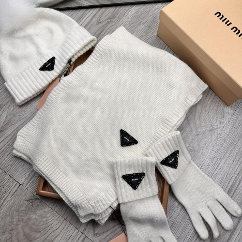 Cheap MIU MIU Hat and Scarf and Glove Set #1255569 Replica Wholesale [$76.00 USD] [ITEM#1255569] on Replica MIU MIU Hat and Scarf and Glove Set